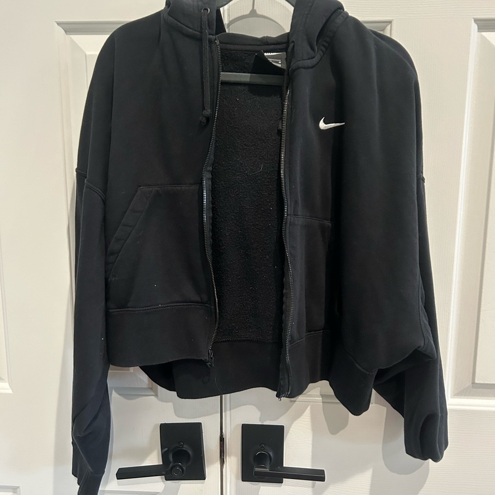 Nike Black Cropped Hoodie